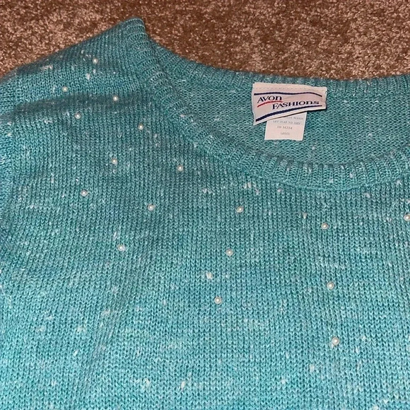 Vintage 80s Avon Fashions Sweater Pearl Accents - size Large.  A - Picture 3 of 6